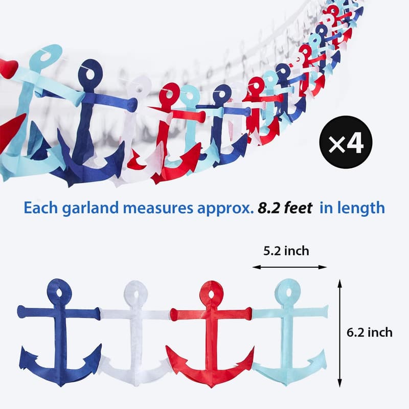 Nautical Garland Banner Set for Cruise Birthday Party Decorations