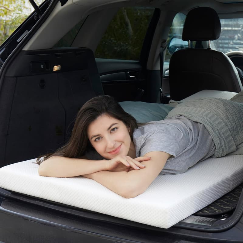 Portable 2-Inch Narrow Twin Foam Mattress Topper for Camping