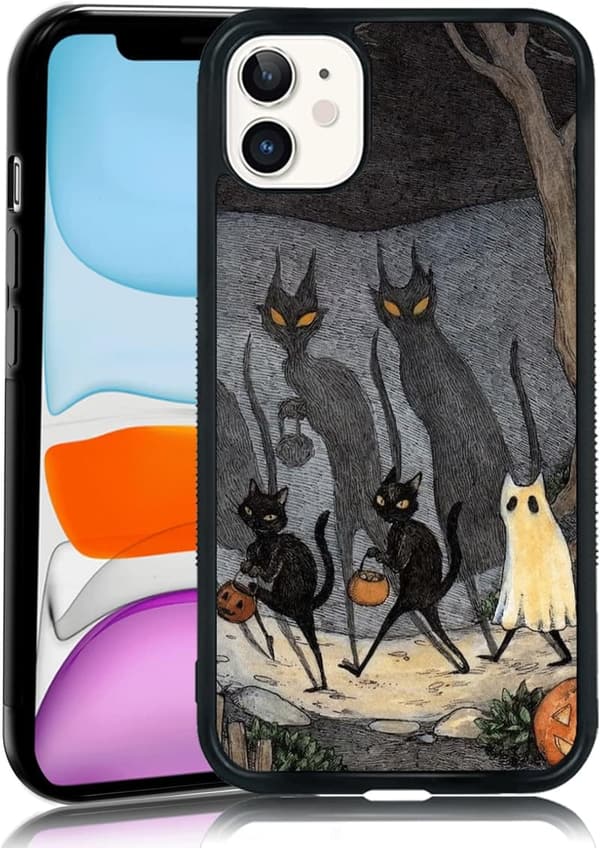 Halloween Black Cat iPhone 11 Phone Case - Shockproof Fun Design