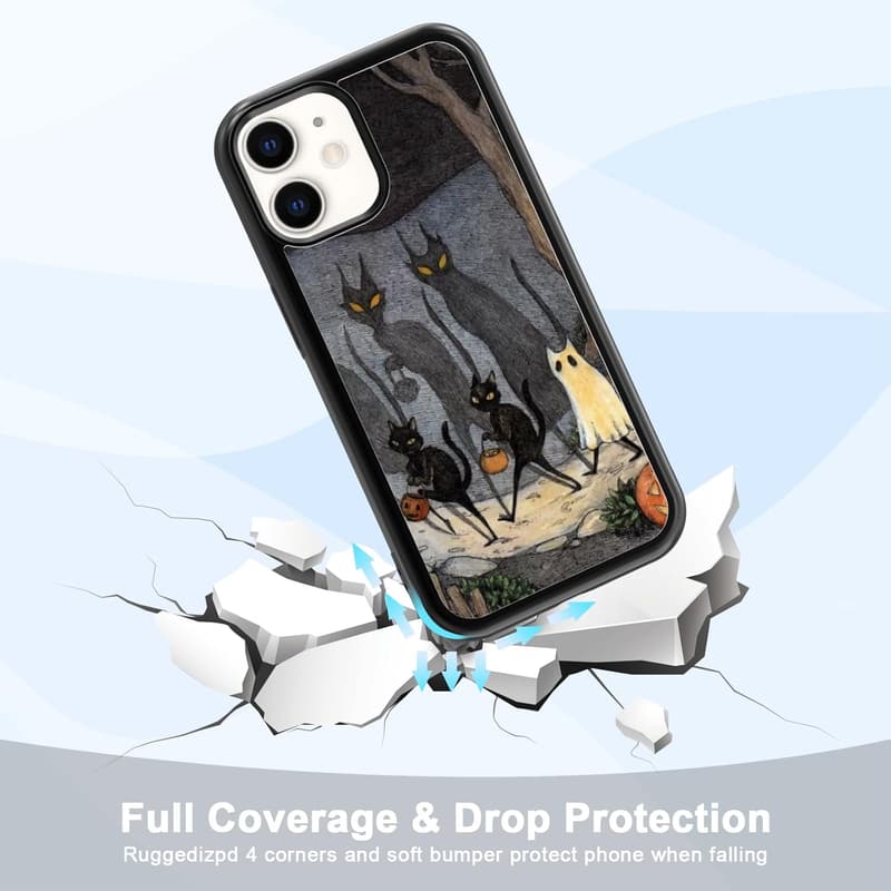 Halloween Black Cat iPhone 11 Phone Case - Shockproof Fun Design