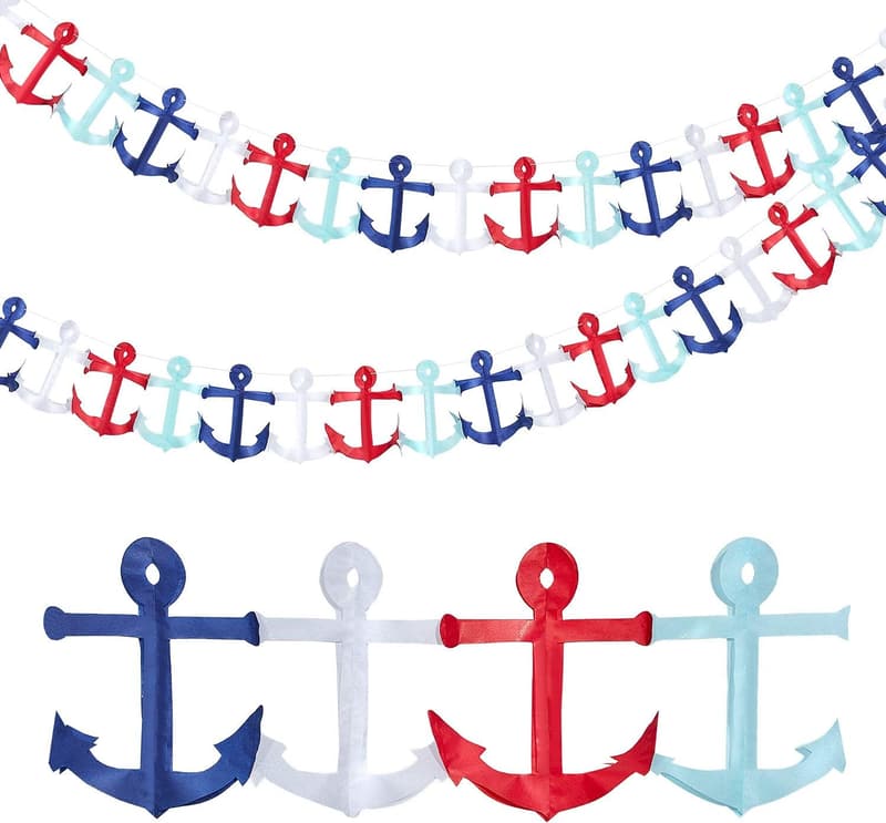 Nautical Garland 8ft Triangle Flags for Yacht Party Decorations