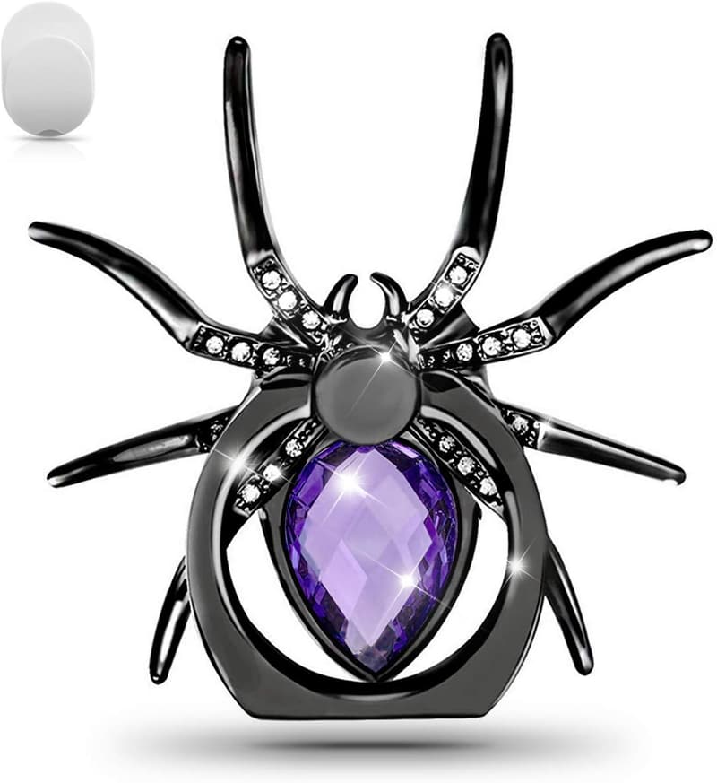 Purple Rhinestone Spider Phone Ring Holder Stand