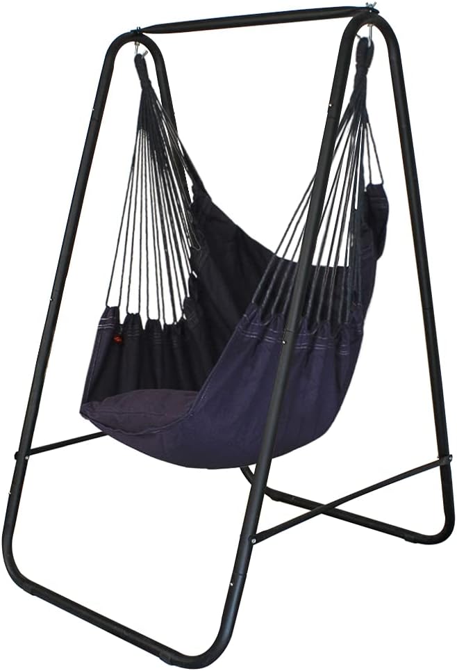 Weather-Resistant Hammock Chair Stand with Swing, 450 Lbs Capacity