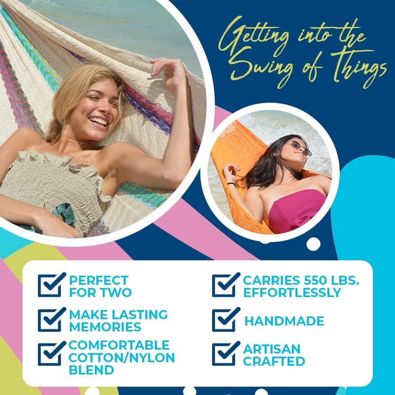Artisan Yucatan Hammock - Handmade for 12.5-13 Ft. Stands