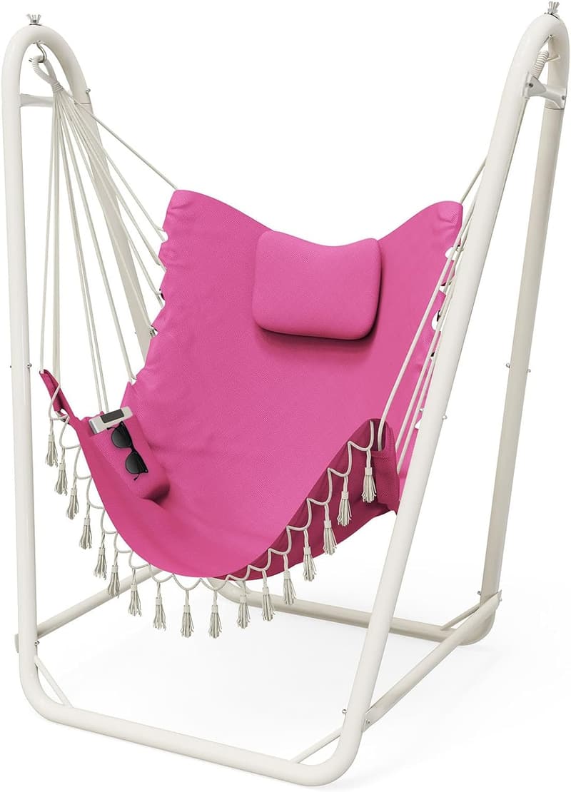 Heavy-Duty Hammock Chair with Stand for Indoor/Outdoor Use