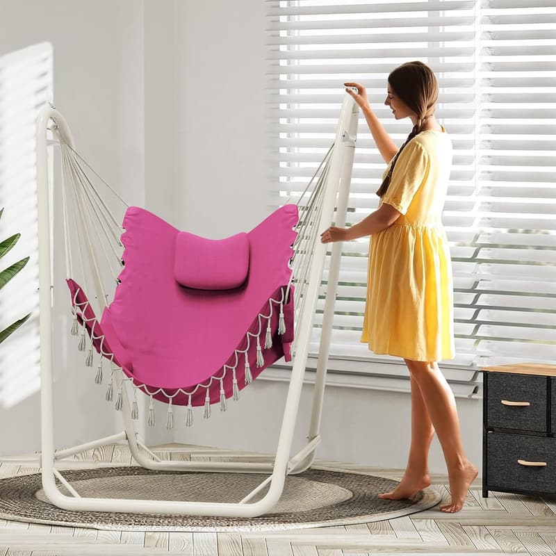 Heavy-Duty Hammock Chair with Stand for Indoor/Outdoor Use