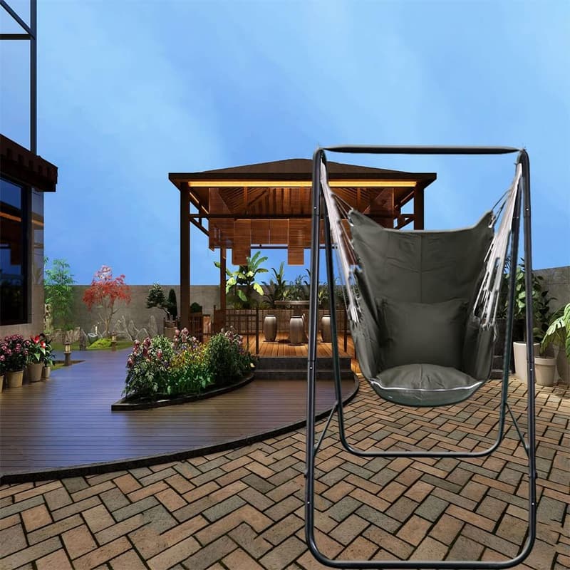 Weather-Resistant Hammock Chair with Stand - 450 lbs Capacity