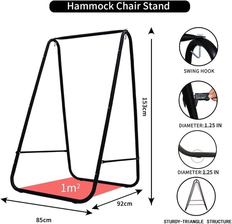 Weather-Resistant Hammock Chair with Stand - 450 lbs Capacity