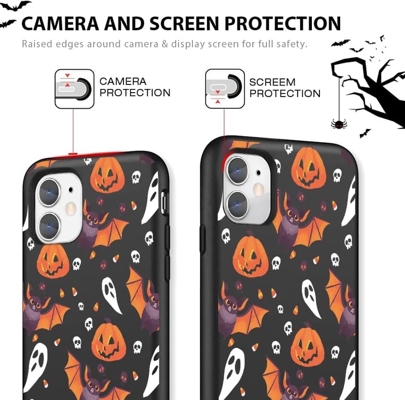 Halloween Pumpkin Bats Shockproof Case for iPhone 11