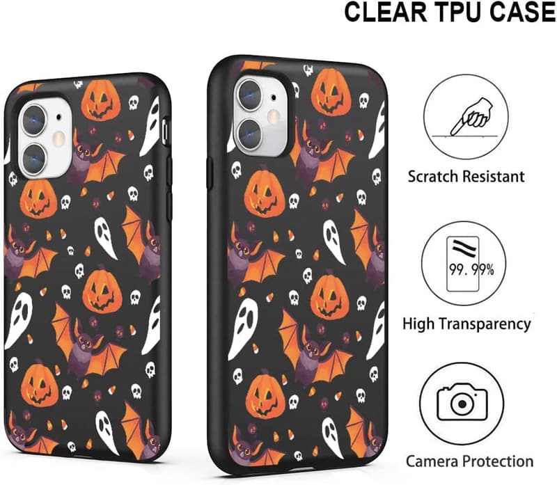 Halloween Pumpkin Bats Shockproof Case for iPhone 11