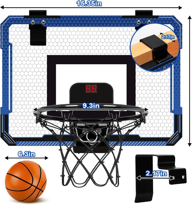 Mini Indoor Basketball Hoop Set with Scoreboard & Balls