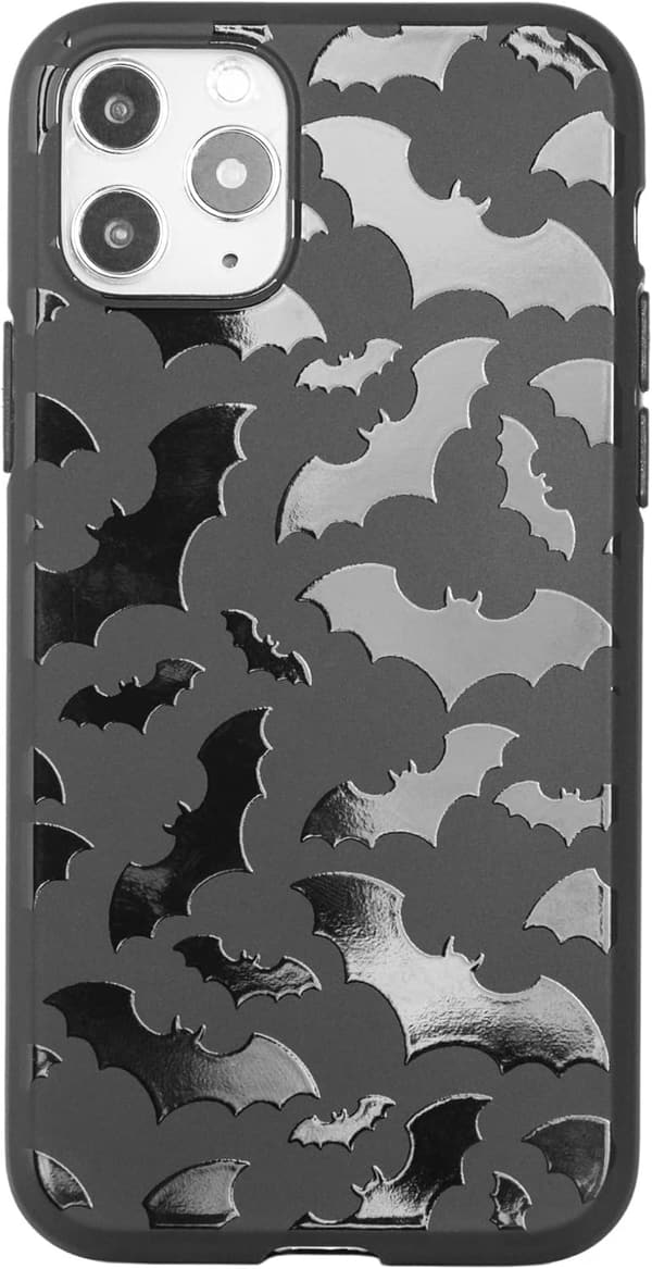 Halloween Matte Black iPhone 11 Case with Cute Bat Design