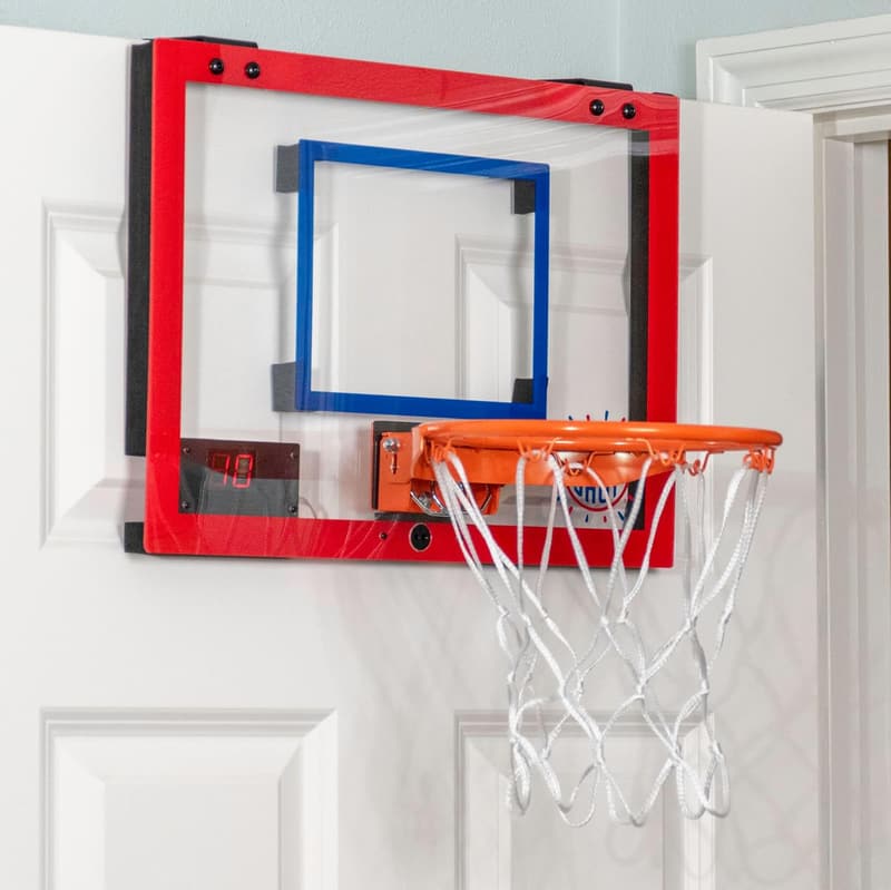 Over-the-Door Mini Basketball Hoop Set for Adults with 2 Balls