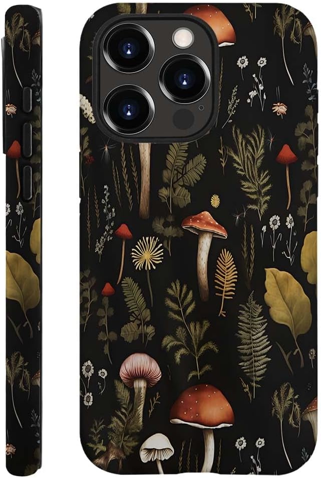 Vintage Mushroom Snail iPhone 14 Pro Case for Teens & Adults