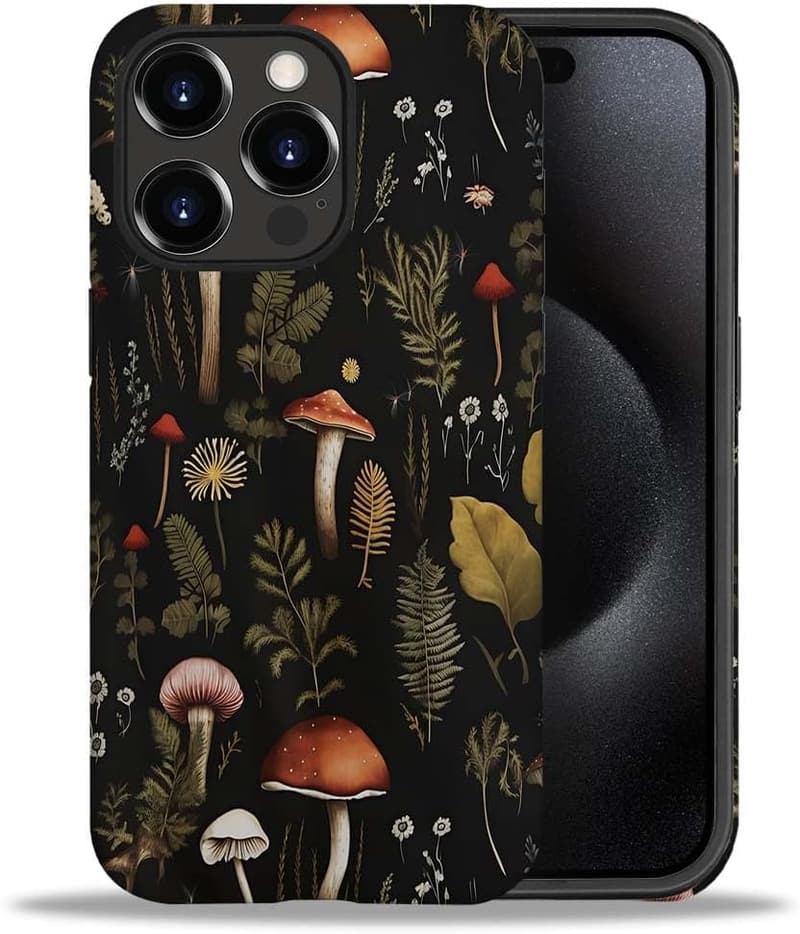 Vintage Mushroom Snail iPhone 14 Pro Case for Teens & Adults