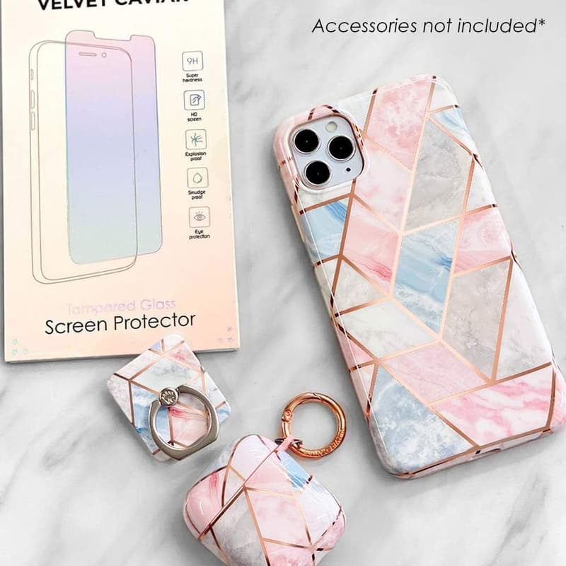 Geometric Marble Phone Case for iPhone 11 Pro Max - Women’s Protective