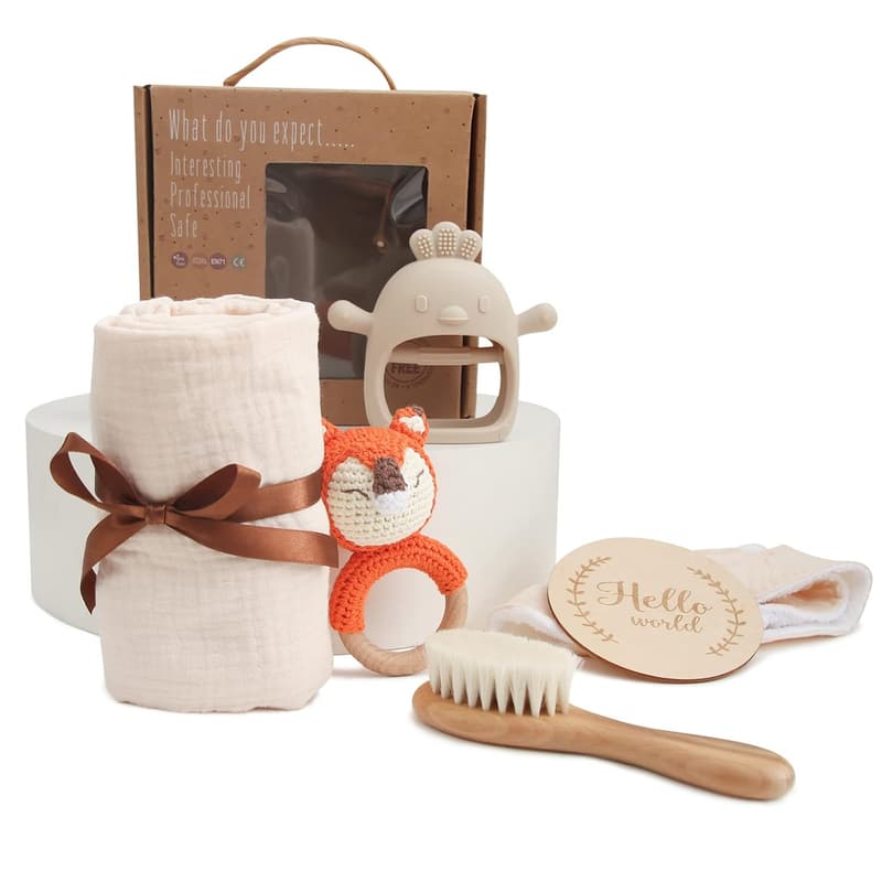 Newborn Baby Gift Set with Blanket & Rattle Essentials
