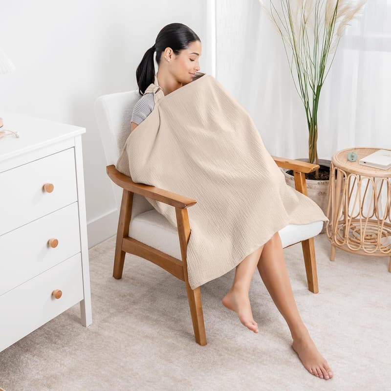 Muslin Nursing Cover for Moms - Soft & Breathable Baby Scarf