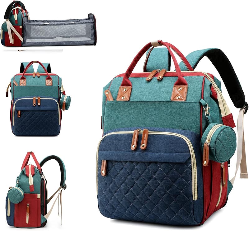 3-in-1 Waterproof Baby Diaper Backpack with Changing Pad