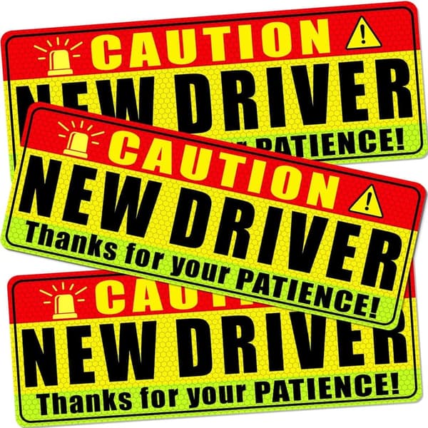 Funny Student Driver Magnet Set – Be Patient Safety Bumper Signs