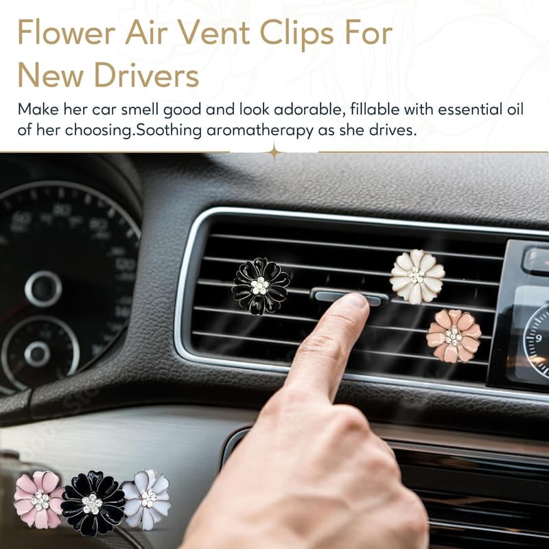 Flower Car Air Fresheners Vent Diffuser Set for Women