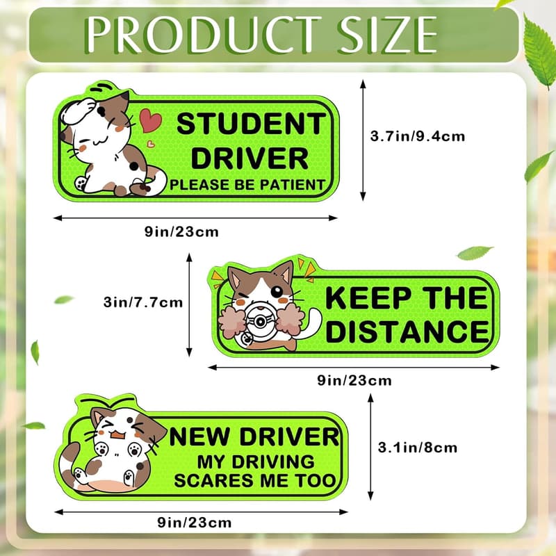 New Driver Car Magnet - 9 Inch Reflective Caution Sign