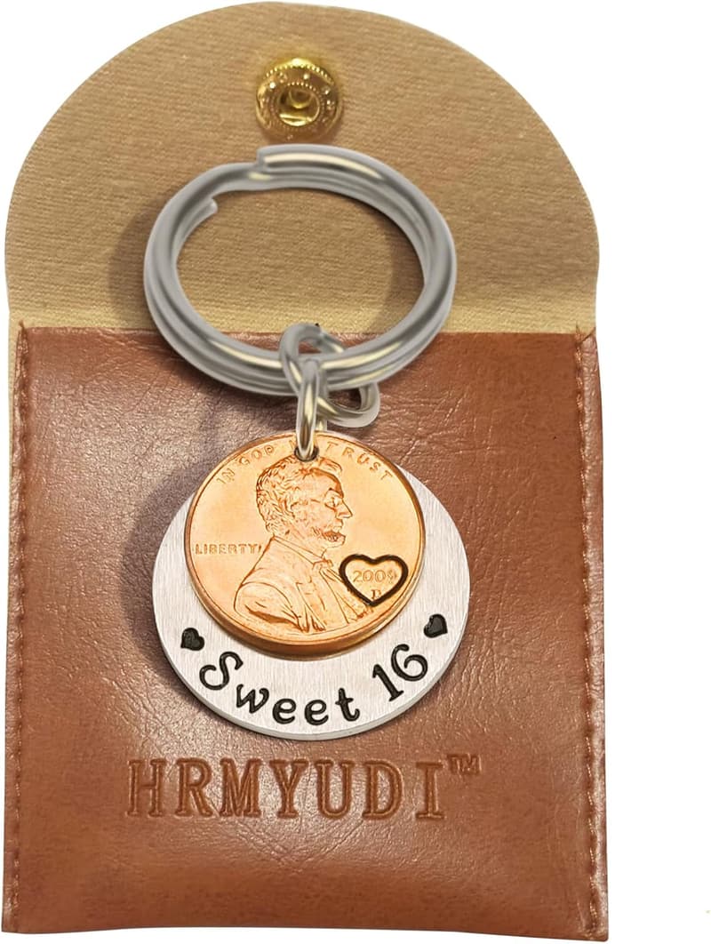 Sweet 16 Gifts: 2009 Lucky Penny Coin Key Chain for Drivers