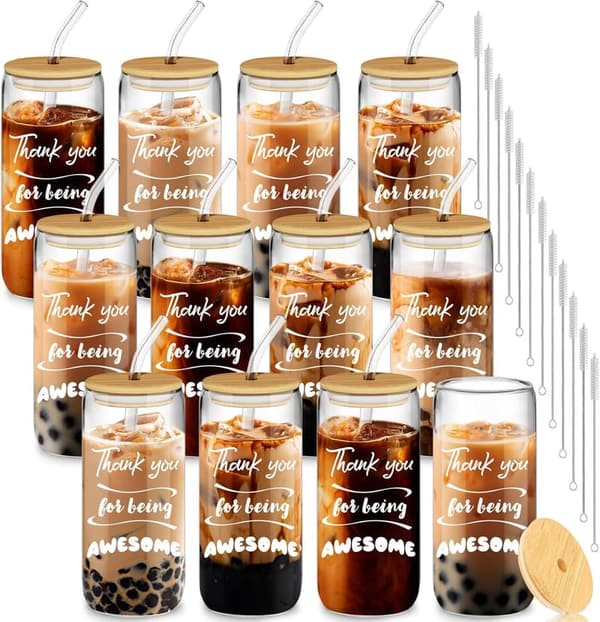 Employee Appreciation Inspirational Gift Set - 20oz Glass Cups