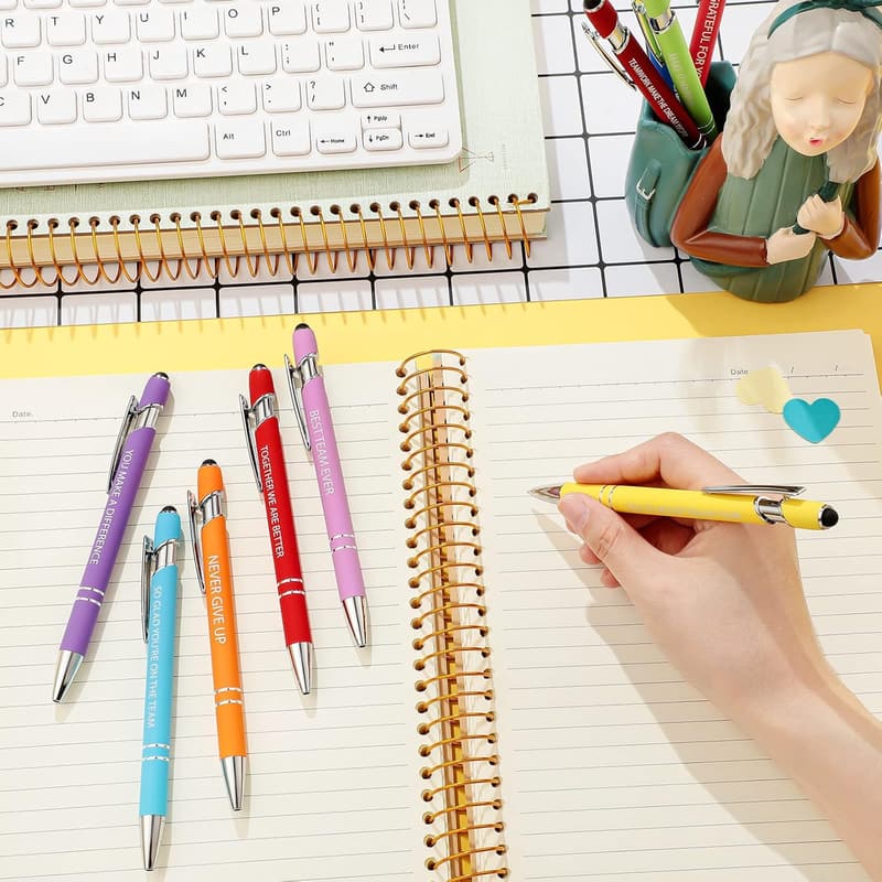 Employee Appreciation Gift Pens - Inspirational Metal Ballpoints (10 Pack)