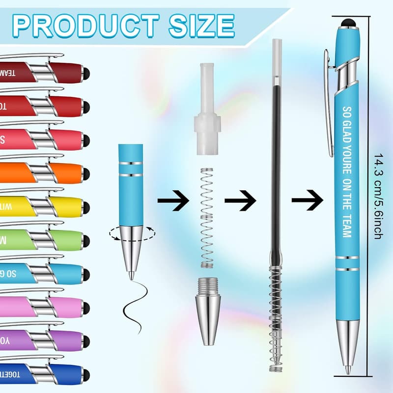 Employee Appreciation Gift Pens - Inspirational Metal Ballpoints (10 Pack)