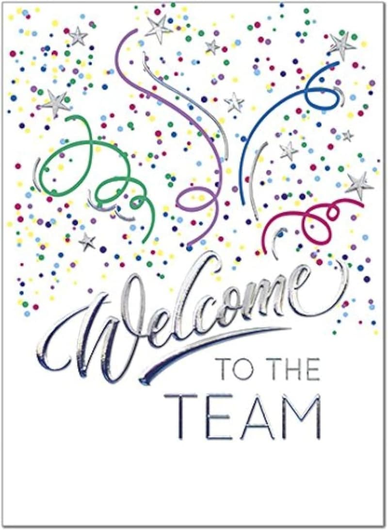 Fun Confetti Employee Welcome Cards with Envelopes (25 Pack)