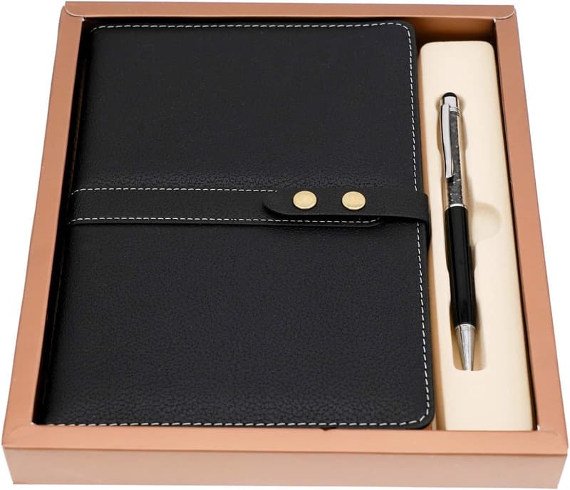 Classic A5 Faux Leather Notebook Set with Premium Paper