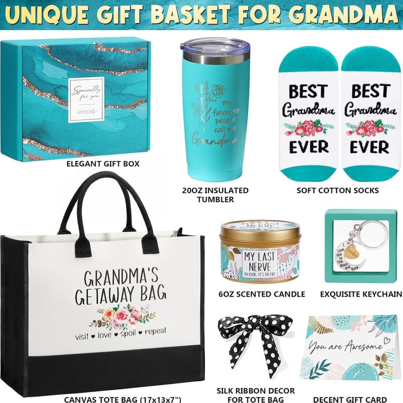 Unique Gifts for Grandma: Mother's Day Canvas Tote Bag