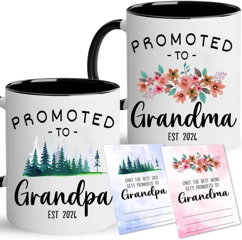 2026 Pregnancy Reveal Mug for First-Time Grandparents