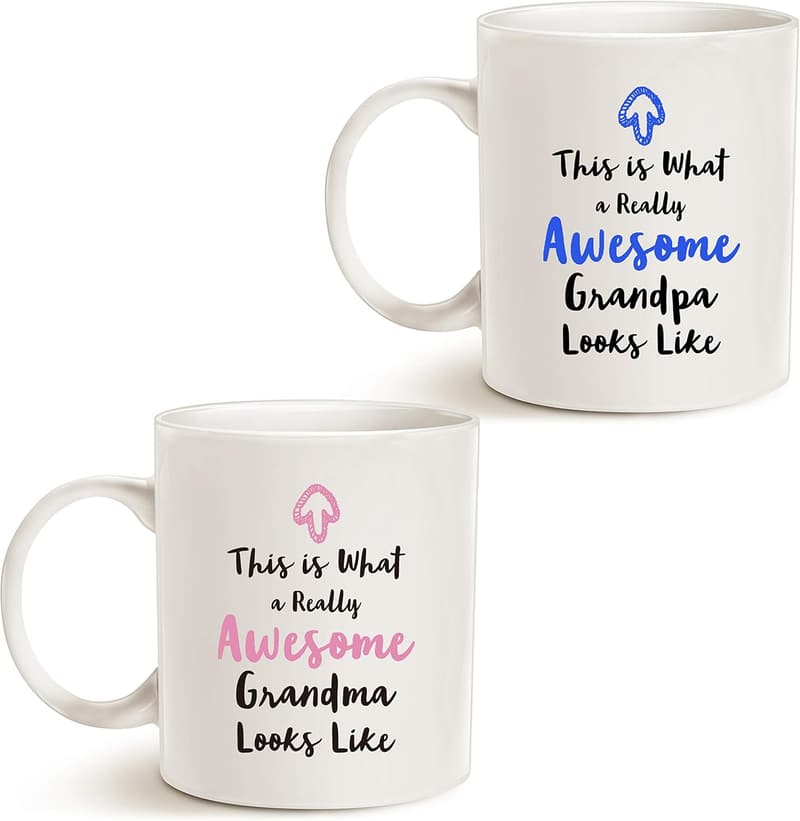 Grandparent Coffee Mugs Set – Awesome Grandma/Grandpa Design