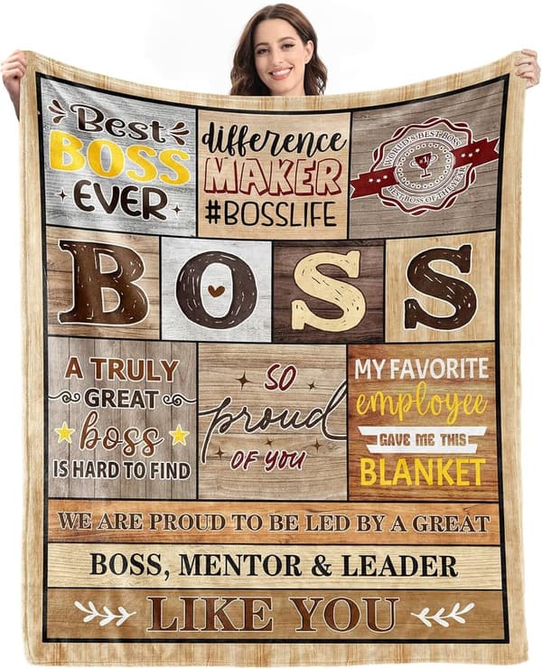 Boss's Day Flannel Blanket Gift for Him/Her - 60