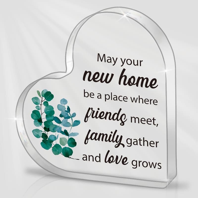 New Home Heart Acrylic Ornament for Housewarming Gift