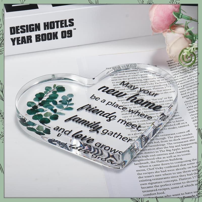 New Home Heart Acrylic Ornament for Housewarming Gift