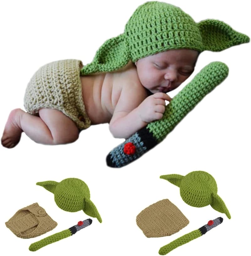 Newborn Photography Prop Set - Handmade Knit Hats for Infants