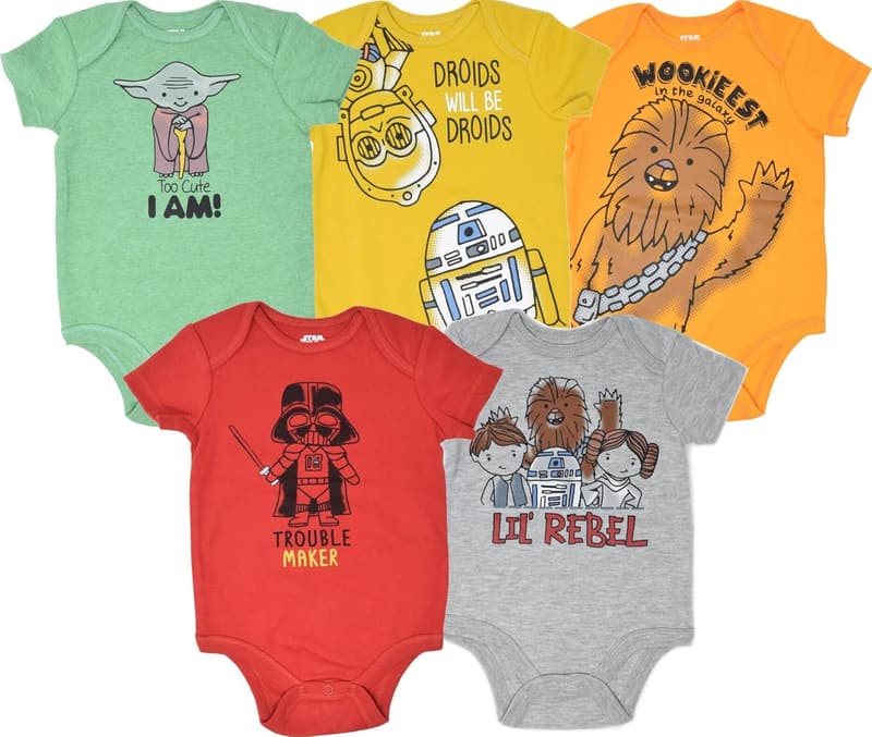 Star Wars 5-Pack Baby Bodysuits - Chewbacca & Friends