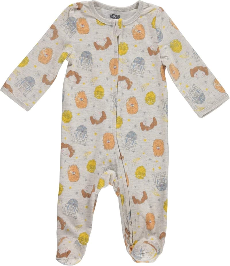 Princess Leia & R2-D2 Baby Girls 2-Pack Zip-Up Sleepers