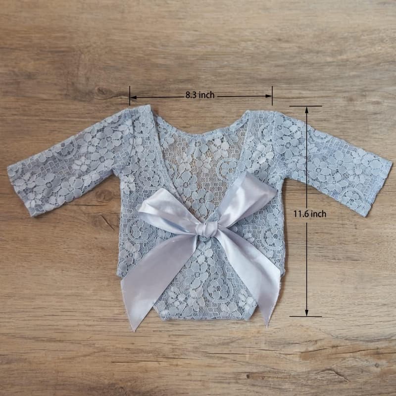 Newborn Girl Photography Outfit Set with Lace Headband
