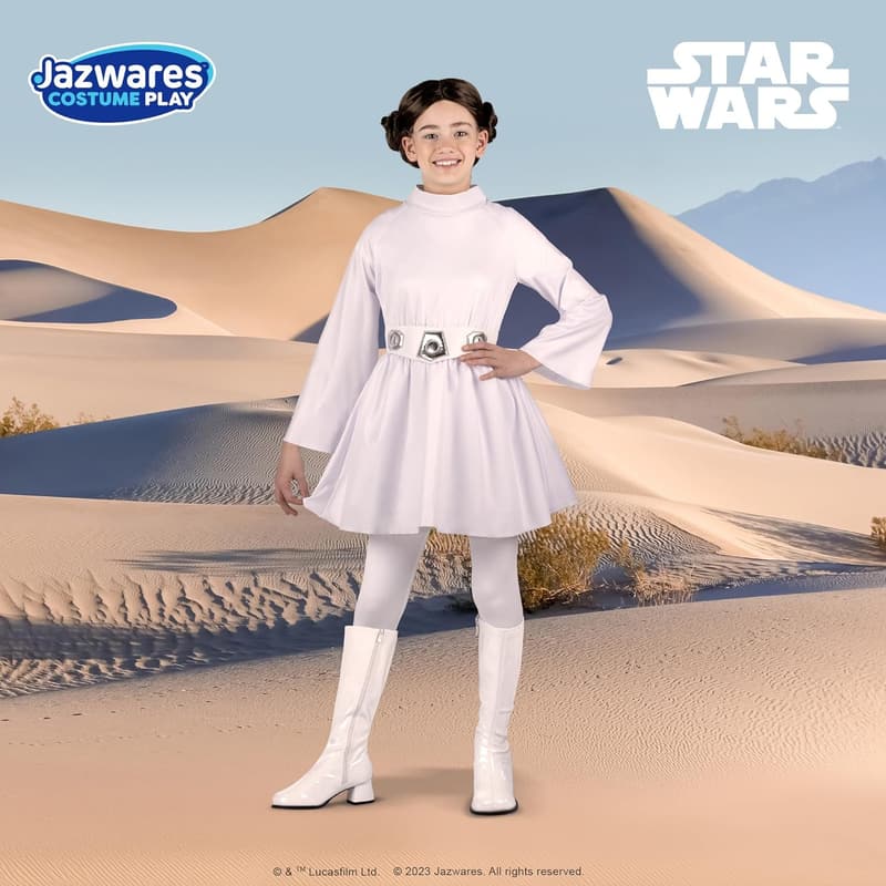 Princess Leia Youth Halloween Costume - Hooded Dress & Belt