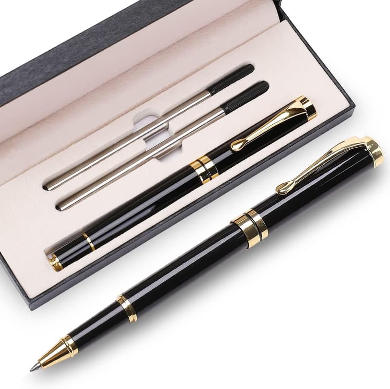 Luxury Ballpoint Pen Gift Set for Men & Women - Classy Black & Gold