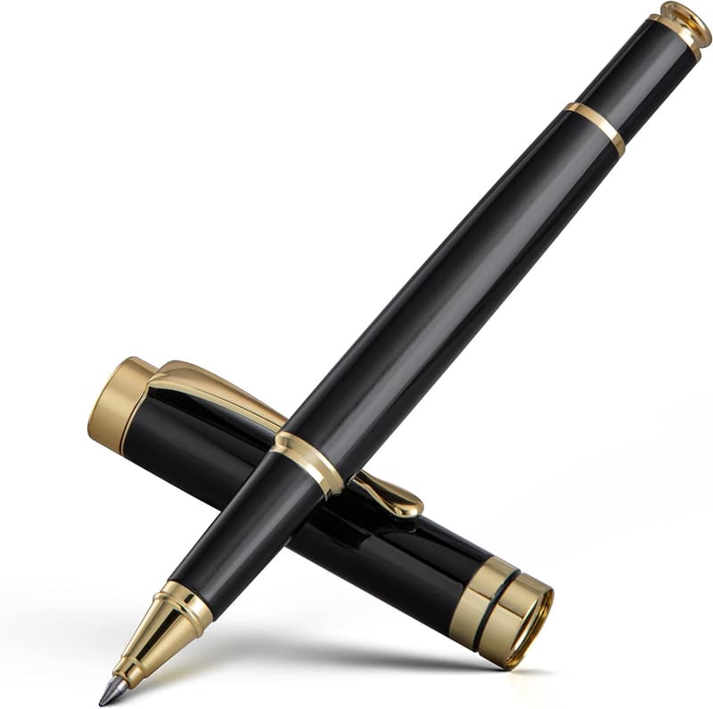 Professional Black Chrome Ballpoint Pen Gift Set for Men & Women