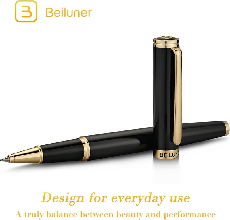 Luxury Rollerball Pen Gift Set with 24K Gold Trim for Professionals