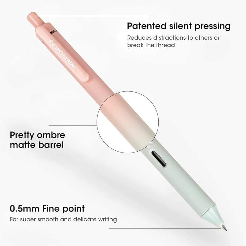 Retractable Gel Ink Pens with Gradient Barrels - 8ct, 0.5mm