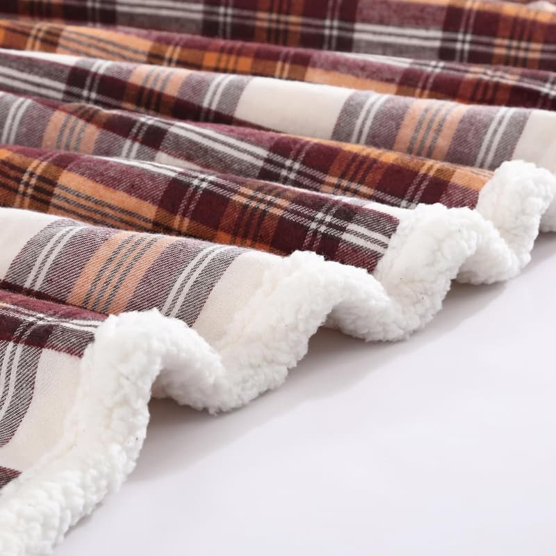 Reversible Sherpa Fleece Throw Blanket for All Seasons