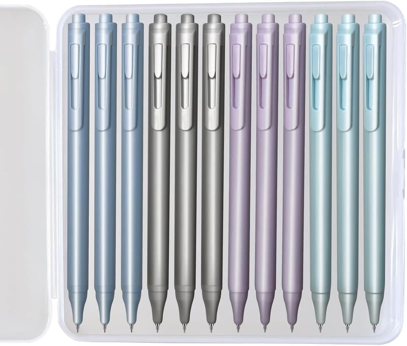 High-End Gel Pens, 12-Pack - 0.5mm Fine Point Black Ink