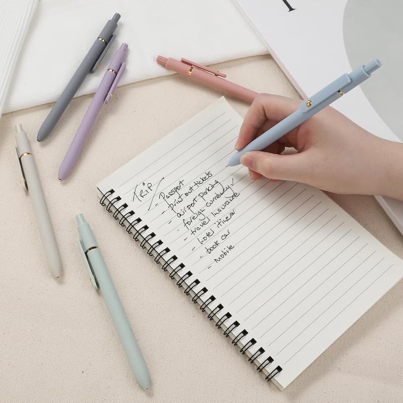 Fine Point Black Gel Pens for Journaling - 6pcs Set